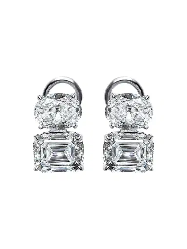 FANTASIA by DESERIO Women's Sterling Silver & 8.00 TCW Cubic Zirconia Double Stud Earrings | Thumbnail 1 FANTASIA by DESERIO Women's Sterling Silver & 8.00 TCW Cubic Zirconia Double Stud Earrings | Thumbnail 1