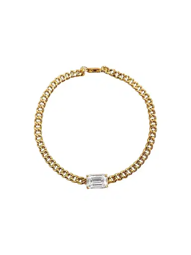 FANTASIA by DESERIO Women's Legacy 18K-Yellow-Gold Vermeil & 1.50 TCW Cubic Zirconia Chain Bracelet | Thumbnail 1 FANTASIA by DESERIO Women's Legacy 18K-Yellow-Gold Vermeil & 1.50 TCW Cubic Zirconia Chain Bracelet | Thumbnail 1