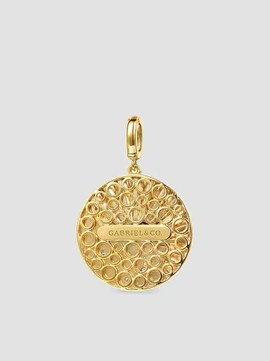 Gabriel & Co Women's Contemporary 14K Yellow Gold & 0.15 TCW Diamond Medallion | Thumbnail 3 Gabriel & Co Women's Contemporary 14K Yellow Gold & 0.15 TCW Diamond Medallion | Thumbnail 3