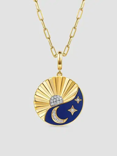 Gabriel & Co Women's Contemporary 14K Yellow Gold & 0.15 TCW Diamond Medallion | Thumbnail 4 Gabriel & Co Women's Contemporary 14K Yellow Gold & 0.15 TCW Diamond Medallion | Thumbnail 4