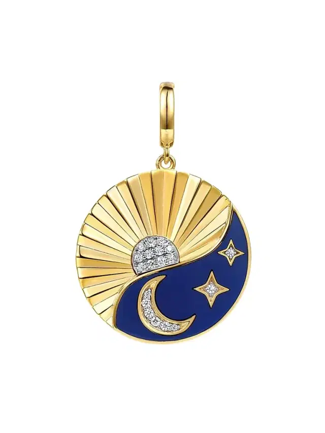 Women's Contemporary 14K Yellow Gold & 0.15 TCW Diamond Medallion Women's Contemporary 14K Yellow Gold & 0.15 TCW Diamond Medallion