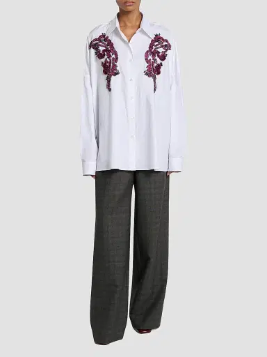 Dries Van Noten Women's Casia Embroidered Cotton Shirt | Thumbnail 2 Dries Van Noten Women's Casia Embroidered Cotton Shirt | Thumbnail 2