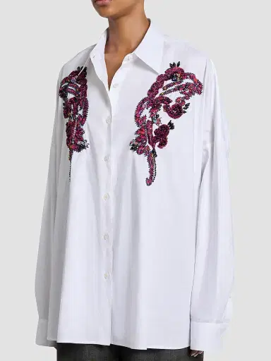 Dries Van Noten Women's Casia Embroidered Cotton Shirt | Thumbnail 4 Dries Van Noten Women's Casia Embroidered Cotton Shirt | Thumbnail 4