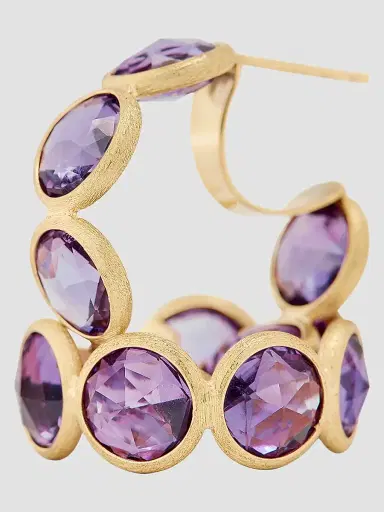 MARCO BICEGO Women's Jaipur Color 18K Yellow Gold & Amethyst Hoop Earrings | Thumbnail 3 MARCO BICEGO Women's Jaipur Color 18K Yellow Gold & Amethyst Hoop Earrings | Thumbnail 3