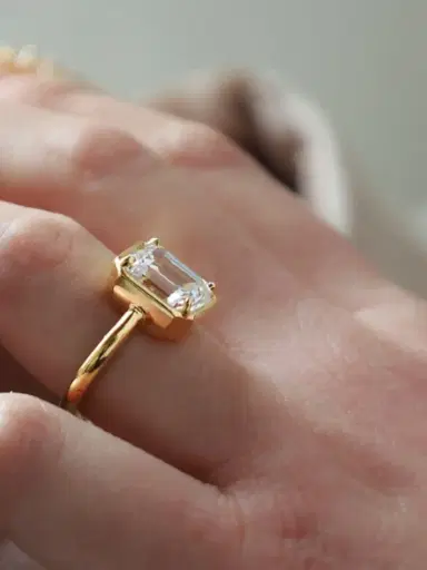 FANTASIA by DESERIO Women's 14K Yellow Gold & 5.00 TCW Cubic Zirconia Solitaire Ring | Thumbnail 2 FANTASIA by DESERIO Women's 14K Yellow Gold & 5.00 TCW Cubic Zirconia Solitaire Ring | Thumbnail 2