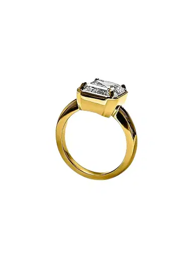 FANTASIA by DESERIO Women's 14K Yellow Gold & 5.00 TCW Cubic Zirconia Solitaire Ring | Thumbnail 1 FANTASIA by DESERIO Women's 14K Yellow Gold & 5.00 TCW Cubic Zirconia Solitaire Ring | Thumbnail 1