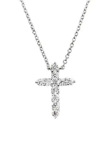FANTASIA by DESERIO Women's Sterling Silver & 1.50 TCW Cubic Zirconia Cross Pendant Necklace | Thumbnail 1 FANTASIA by DESERIO Women's Sterling Silver & 1.50 TCW Cubic Zirconia Cross Pendant Necklace | Thumbnail 1