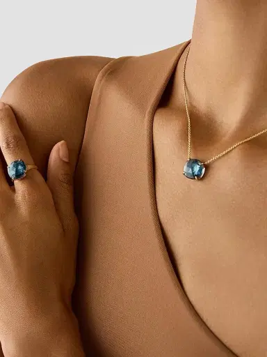 MARCO BICEGO Women's Jaipur 18K Yellow Gold & London Blue Topaz Cocktail Ring | Thumbnail 2 MARCO BICEGO Women's Jaipur 18K Yellow Gold & London Blue Topaz Cocktail Ring | Thumbnail 2