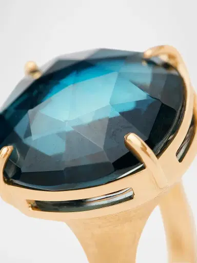 MARCO BICEGO Women's Jaipur 18K Yellow Gold & London Blue Topaz Cocktail Ring | Thumbnail 3 MARCO BICEGO Women's Jaipur 18K Yellow Gold & London Blue Topaz Cocktail Ring | Thumbnail 3