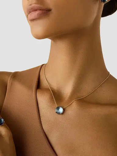 MARCO BICEGO Women's Jaipur 18K Yellow Gold & London Blue Topaz Pendant Necklace | Thumbnail 2 MARCO BICEGO Women's Jaipur 18K Yellow Gold & London Blue Topaz Pendant Necklace | Thumbnail 2