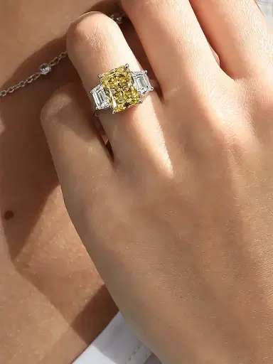 FANTASIA by DESERIO Women's 14K White Gold & 6.50 TCW Cubic Zirconia 3-Stone Ring | Thumbnail 2 FANTASIA by DESERIO Women's 14K White Gold & 6.50 TCW Cubic Zirconia 3-Stone Ring | Thumbnail 2