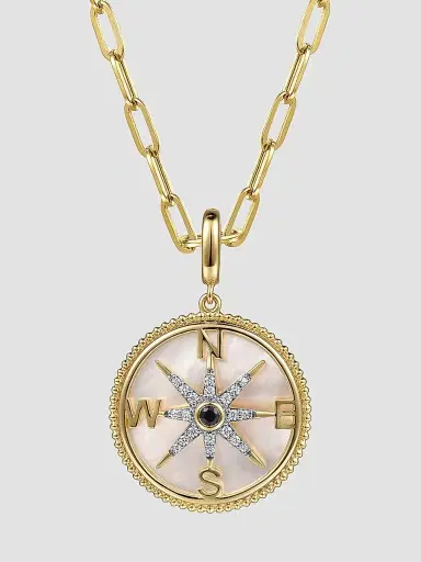 Gabriel & Co Women's Bujukan 14K Yellow Gold & Multi-Gemstone Compass Medallion | Thumbnail 4 Gabriel & Co Women's Bujukan 14K Yellow Gold & Multi-Gemstone Compass Medallion | Thumbnail 4