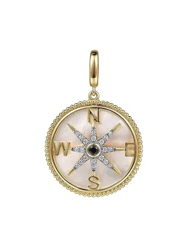 Gabriel & Co Women's Bujukan 14K Yellow Gold & Multi-Gemstone Compass Medallion | Thumbnail 1 Gabriel & Co Women's Bujukan 14K Yellow Gold & Multi-Gemstone Compass Medallion | Thumbnail 1