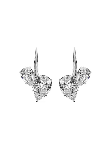 FANTASIA by DESERIO Women's Cherry Sterling Silver & 13.60 TCW Cubic Zirconia Drop Earrings | Thumbnail 1 FANTASIA by DESERIO Women's Cherry Sterling Silver & 13.60 TCW Cubic Zirconia Drop Earrings | Thumbnail 1