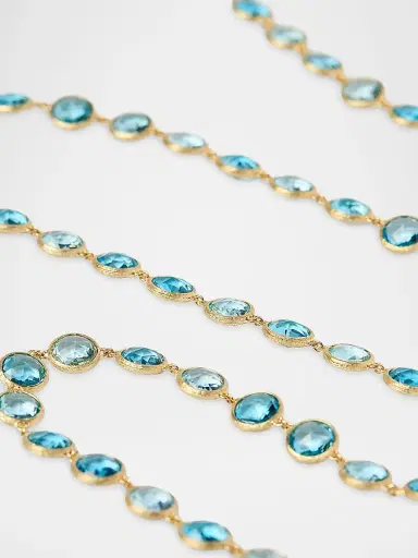 MARCO BICEGO Women's Jaipur Color 18K Yellow Gold & Blue Topaz Necklace | Thumbnail 4 MARCO BICEGO Women's Jaipur Color 18K Yellow Gold & Blue Topaz Necklace | Thumbnail 4