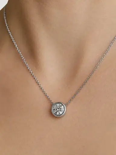 FANTASIA by DESERIO Women's Sterling Silver & 1.00 TCW Cubic Zirconia Pendant Necklace | Thumbnail 2 FANTASIA by DESERIO Women's Sterling Silver & 1.00 TCW Cubic Zirconia Pendant Necklace | Thumbnail 2