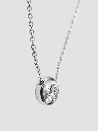 FANTASIA by DESERIO Women's Sterling Silver & 1.00 TCW Cubic Zirconia Pendant Necklace | Thumbnail 3 FANTASIA by DESERIO Women's Sterling Silver & 1.00 TCW Cubic Zirconia Pendant Necklace | Thumbnail 3