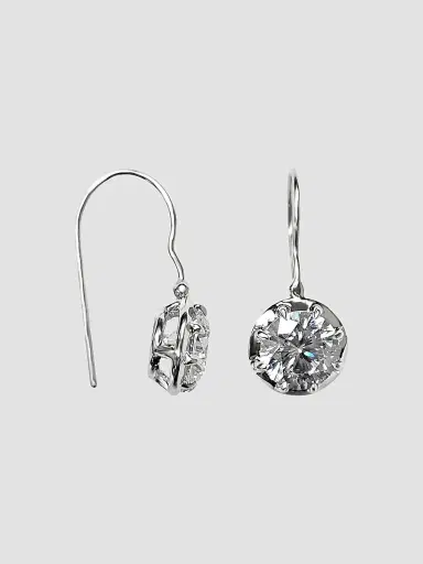 FANTASIA by DESERIO Women's Sterling Silver & 1.00 TCW Cubic Zirconia Drop Earrings | Thumbnail 3 FANTASIA by DESERIO Women's Sterling Silver & 1.00 TCW Cubic Zirconia Drop Earrings | Thumbnail 3