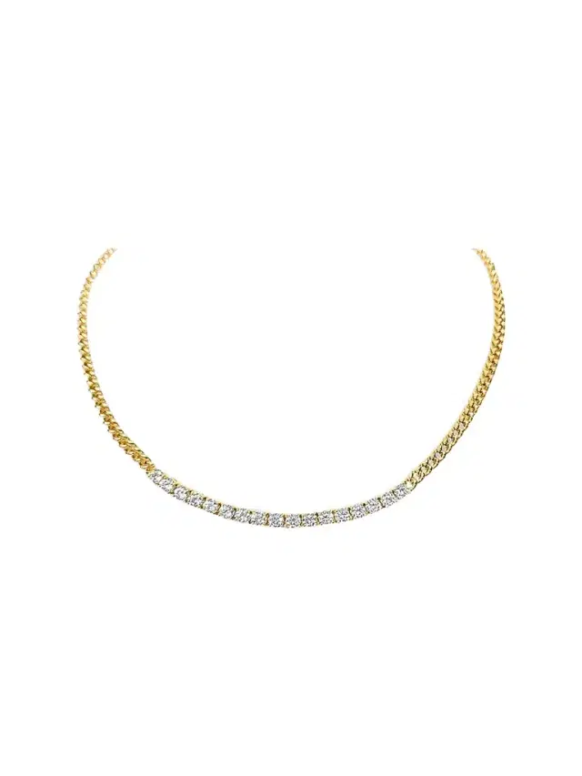 Women's Legacy Monaco 18K-Yellow-Gold Vermeil & 2.72 TCW Cubic Zirconia Half Tennis Necklace Women's Legacy Monaco 18K-Yellow-Gold Vermeil & 2.72 TCW Cubic Zirconia Half Tennis Necklace