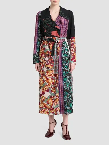 Dries Van Noten Women's Rolana Printed Long Trench Coat | Thumbnail 2 Dries Van Noten Women's Rolana Printed Long Trench Coat | Thumbnail 2
