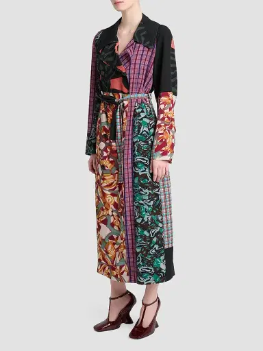 Dries Van Noten Women's Rolana Printed Long Trench Coat | Thumbnail 4 Dries Van Noten Women's Rolana Printed Long Trench Coat | Thumbnail 4