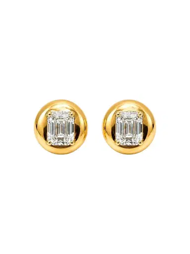 FANTASIA by DESERIO Women's Legacy Meridian 18K-Yellow-Gold Vermeil & 4.50 TCW Cubic Zirconia Disc Stud Earrings | Thumbnail 1 FANTASIA by DESERIO Women's Legacy Meridian 18K-Yellow-Gold Vermeil & 4.50 TCW Cubic Zirconia Disc Stud Earrings | Thumbnail 1