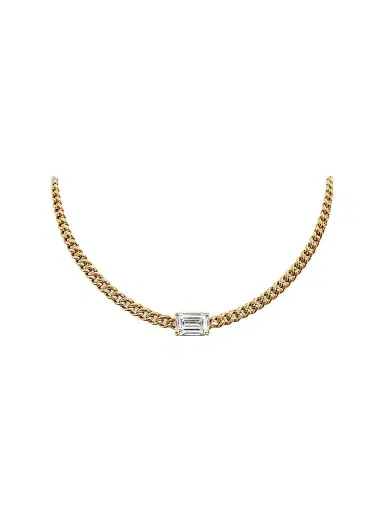FANTASIA by DESERIO Women's Legacy Monaco 18K-Yellow-Gold Vermeil & 1.50 TCW Cubic Zirconia Necklace | Thumbnail 1 FANTASIA by DESERIO Women's Legacy Monaco 18K-Yellow-Gold Vermeil & 1.50 TCW Cubic Zirconia Necklace | Thumbnail 1