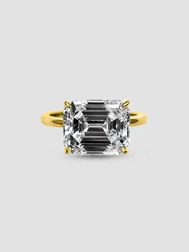 FANTASIA by DESERIO Women's 14K Yellow Gold & 5.00 TCW Cubic Zirconia Solitaire Ring | Thumbnail 3 FANTASIA by DESERIO Women's 14K Yellow Gold & 5.00 TCW Cubic Zirconia Solitaire Ring | Thumbnail 3
