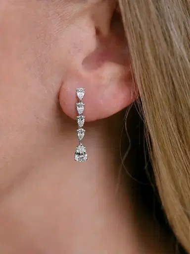 FANTASIA by DESERIO Women's Celeste Sterling Silver & 3.00 TCW Cubic Zirconia Drop Earrings | Thumbnail 2 FANTASIA by DESERIO Women's Celeste Sterling Silver & 3.00 TCW Cubic Zirconia Drop Earrings | Thumbnail 2