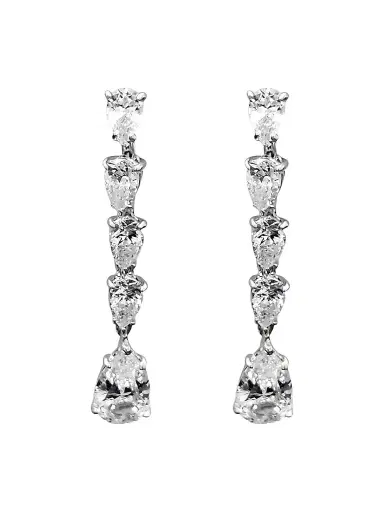 FANTASIA by DESERIO Women's Celeste Sterling Silver & 3.00 TCW Cubic Zirconia Drop Earrings | Thumbnail 1 FANTASIA by DESERIO Women's Celeste Sterling Silver & 3.00 TCW Cubic Zirconia Drop Earrings | Thumbnail 1