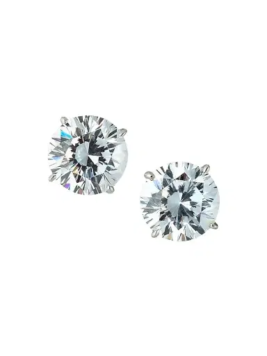 FANTASIA by DESERIO Women's Sterling Silver & 3.50 TCW Round Cubic Zirconia Stud Earrings | Thumbnail 1 FANTASIA by DESERIO Women's Sterling Silver & 3.50 TCW Round Cubic Zirconia Stud Earrings | Thumbnail 1