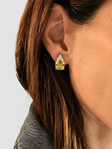FANTASIA by DESERIO Women's Sterling Silver & 8.10 TCW Cubic Zirconia Double Stud Earrings | Thumbnail 2 FANTASIA by DESERIO Women's Sterling Silver & 8.10 TCW Cubic Zirconia Double Stud Earrings | Thumbnail 2