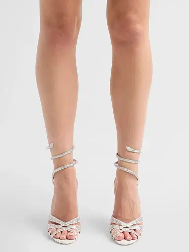 René Caovilla Women's Dania 105MM Crystal Satin Sandals | Thumbnail 2 René Caovilla Women's Dania 105MM Crystal Satin Sandals | Thumbnail 2
