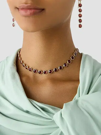 MARCO BICEGO Women's Jaipur Color 18K Yellow Gold & Garnet Necklace | Thumbnail 2 MARCO BICEGO Women's Jaipur Color 18K Yellow Gold & Garnet Necklace | Thumbnail 2