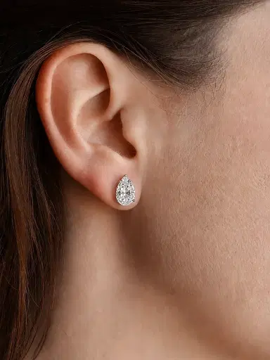 FANTASIA by DESERIO Women's Sterling Silver & 4.00 TCW Pear-Cut Cubic Zirconia Stud Earrings | Thumbnail 2 FANTASIA by DESERIO Women's Sterling Silver & 4.00 TCW Pear-Cut Cubic Zirconia Stud Earrings | Thumbnail 2