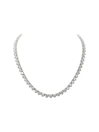 FANTASIA by DESERIO Women's Sterling Silver & 24.00 TCW Cubic Zirconia Tennis Necklace | Thumbnail 1 FANTASIA by DESERIO Women's Sterling Silver & 24.00 TCW Cubic Zirconia Tennis Necklace | Thumbnail 1