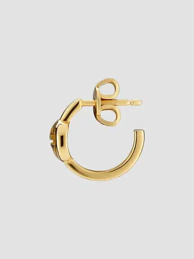Gucci Women's Interlocking 18K Yellow Gold Hoop Earrings | Thumbnail 3 Gucci Women's Interlocking 18K Yellow Gold Hoop Earrings | Thumbnail 3