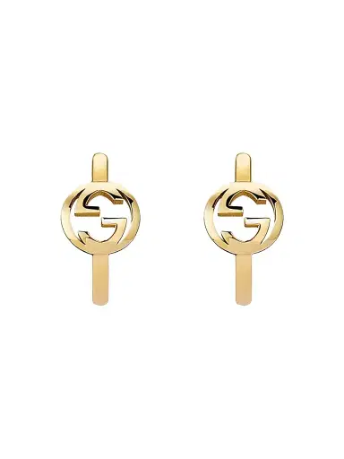 Gucci Women's Interlocking 18K Yellow Gold Hoop Earrings | Thumbnail 1 Gucci Women's Interlocking 18K Yellow Gold Hoop Earrings | Thumbnail 1