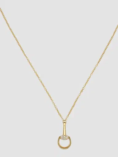 Gucci Women's Horsebit 18K Yellow Gold & 0.21 TCW Diamond Pendant Necklace | Thumbnail 3 Gucci Women's Horsebit 18K Yellow Gold & 0.21 TCW Diamond Pendant Necklace | Thumbnail 3