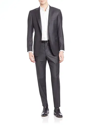 Hickey Freeman Men Solid Wool Suit Set | Thumbnail 2 Hickey Freeman Men Solid Wool Suit Set | Thumbnail 2