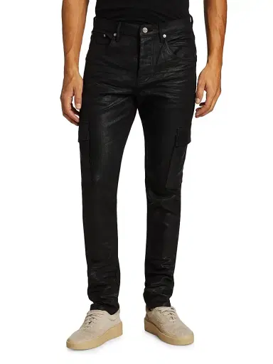 Purple Brand Men's Tar Coated Cargo Pants | Thumbnail 3 Purple Brand Men's Tar Coated Cargo Pants | Thumbnail 3