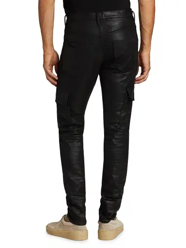 Purple Brand Men's Tar Coated Cargo Pants | Thumbnail 5 Purple Brand Men's Tar Coated Cargo Pants | Thumbnail 5