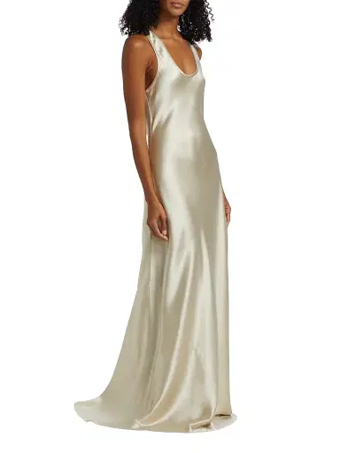 Heirlome Women's Margot Silk Bias Cut Maxi Dress | Thumbnail 4 Heirlome Women's Margot Silk Bias Cut Maxi Dress | Thumbnail 4