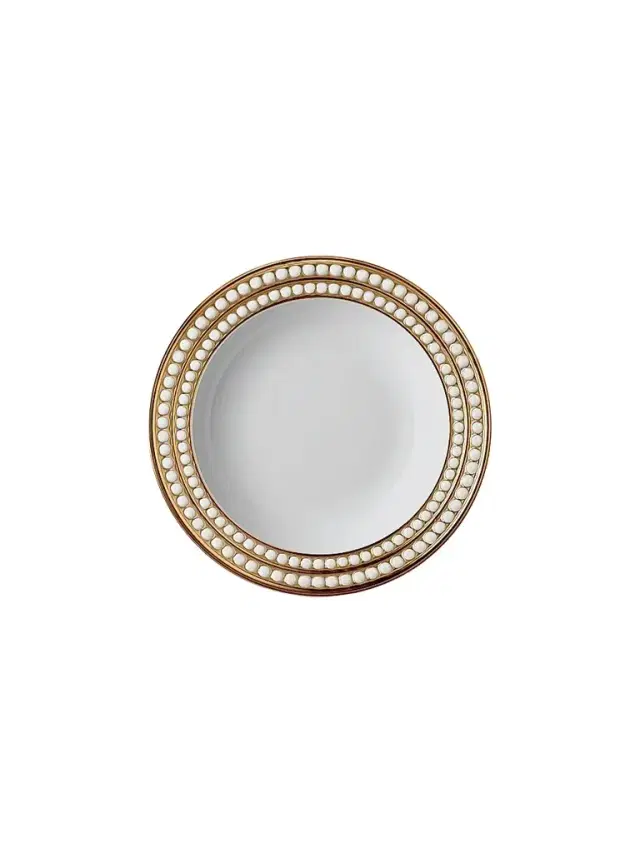 Perlée Porcelain & 24K Gold Soup Plate Perlée Porcelain & 24K Gold Soup Plate