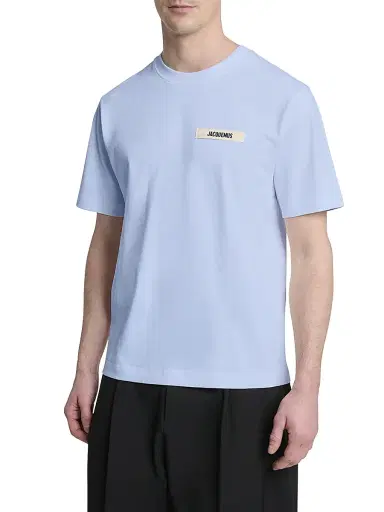 Jacquemus Men's Grosgrain Logo Cotton T-Shirt | Thumbnail 3 Jacquemus Men's Grosgrain Logo Cotton T-Shirt | Thumbnail 3