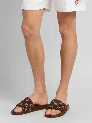Casablanca Men's Monogram Pool Slides | Thumbnail 2 Casablanca Men's Monogram Pool Slides | Thumbnail 2