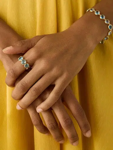 MARCO BICEGO Women's Jaipur Color 18K Yellow Gold & Blue Topaz Ring | Thumbnail 2 MARCO BICEGO Women's Jaipur Color 18K Yellow Gold & Blue Topaz Ring | Thumbnail 2
