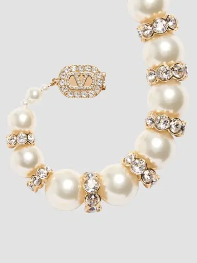 Valentino Women's Hypergoutte Necklace in Metal and Resin with Crystals | Thumbnail 4 Valentino Women's Hypergoutte Necklace in Metal and Resin with Crystals | Thumbnail 4