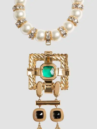 Valentino Women's Hypergoutte Necklace in Metal and Resin with Crystals | Thumbnail 5 Valentino Women's Hypergoutte Necklace in Metal and Resin with Crystals | Thumbnail 5