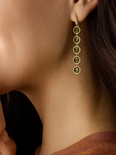 MARCO BICEGO Women's Jaipur Color 18K Yellow Gold, 0.03 TCW Diamond & Peridot Drop Earrings | Thumbnail 2 MARCO BICEGO Women's Jaipur Color 18K Yellow Gold, 0.03 TCW Diamond & Peridot Drop Earrings | Thumbnail 2